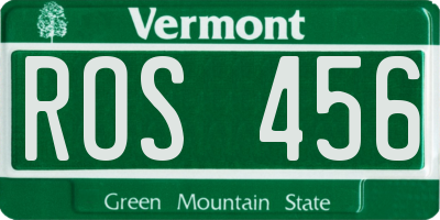 VT license plate ROS456