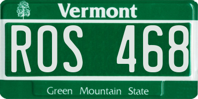 VT license plate ROS468