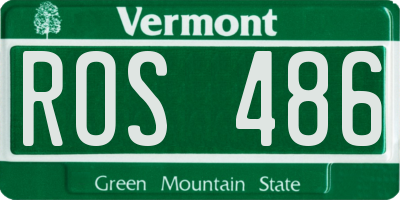 VT license plate ROS486