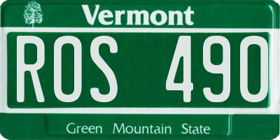 VT license plate ROS490