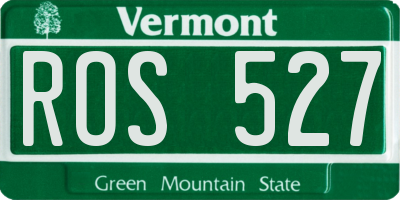 VT license plate ROS527