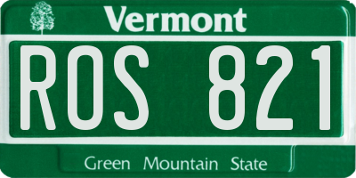 VT license plate ROS821