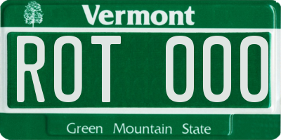 VT license plate ROT000