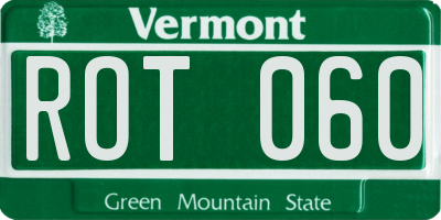 VT license plate ROT060