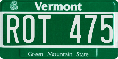 VT license plate ROT475