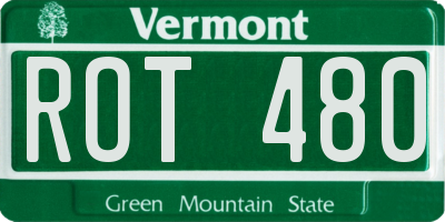 VT license plate ROT480