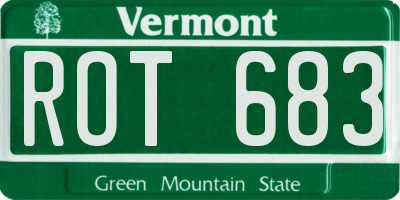 VT license plate ROT683