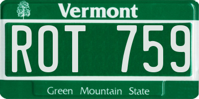 VT license plate ROT759