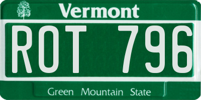 VT license plate ROT796