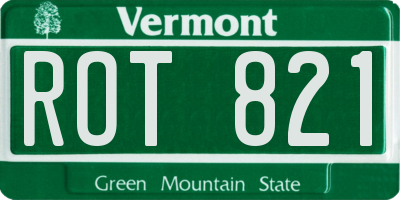 VT license plate ROT821
