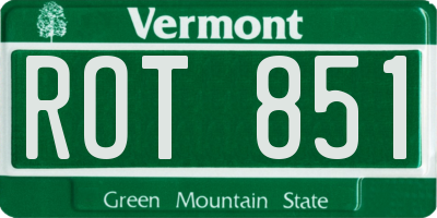 VT license plate ROT851
