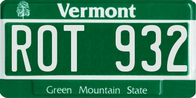 VT license plate ROT932