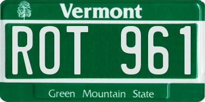 VT license plate ROT961