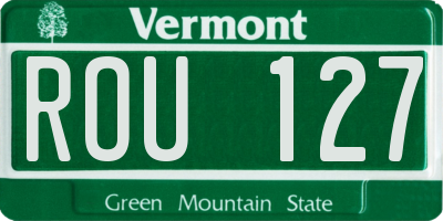 VT license plate ROU127