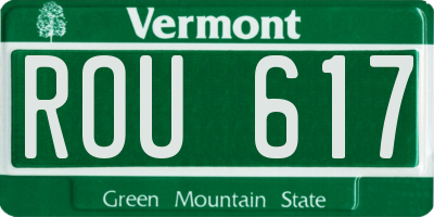 VT license plate ROU617