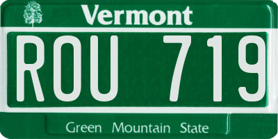 VT license plate ROU719