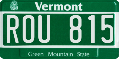 VT license plate ROU815