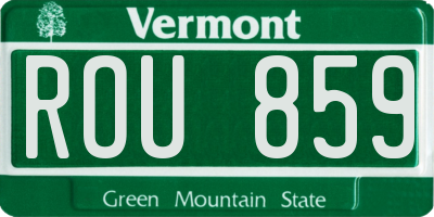 VT license plate ROU859