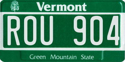 VT license plate ROU904