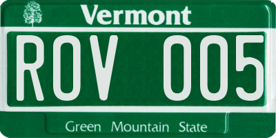 VT license plate ROV005