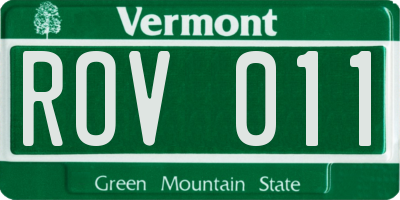 VT license plate ROV011