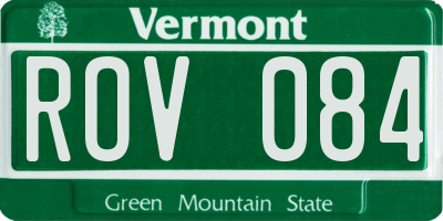 VT license plate ROV084