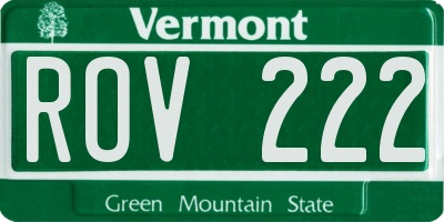 VT license plate ROV222