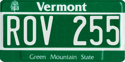 VT license plate ROV255