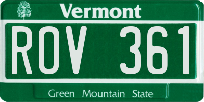 VT license plate ROV361