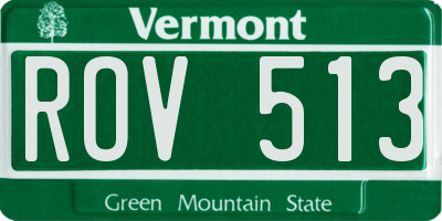 VT license plate ROV513