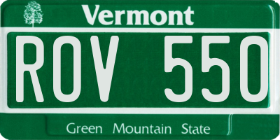 VT license plate ROV550