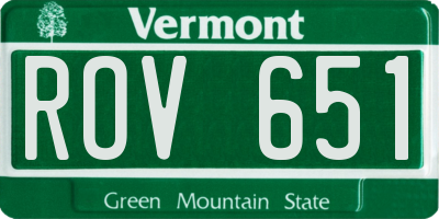 VT license plate ROV651