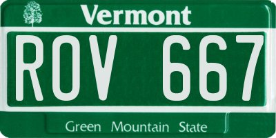 VT license plate ROV667