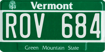 VT license plate ROV684