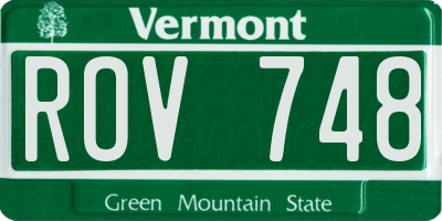 VT license plate ROV748