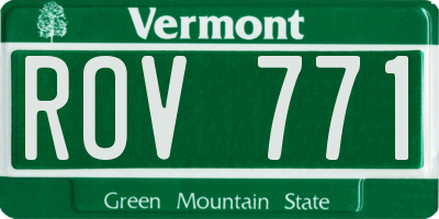 VT license plate ROV771