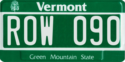 VT license plate ROW090