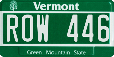 VT license plate ROW446