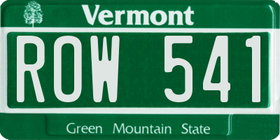 VT license plate ROW541