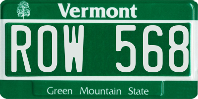 VT license plate ROW568