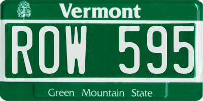 VT license plate ROW595