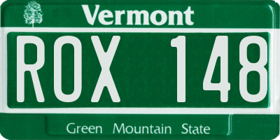 VT license plate ROX148