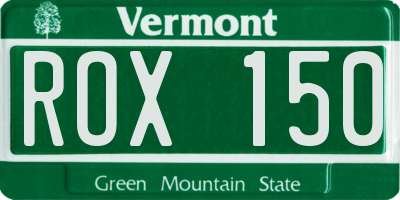 VT license plate ROX150