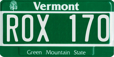 VT license plate ROX170