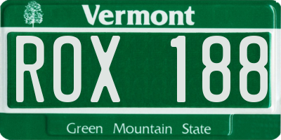 VT license plate ROX188