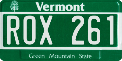 VT license plate ROX261