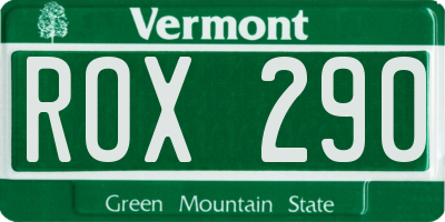 VT license plate ROX290