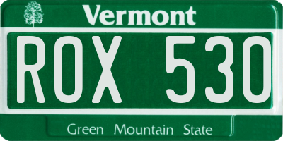 VT license plate ROX530