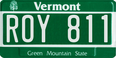 VT license plate ROY811