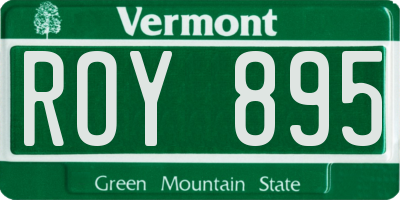 VT license plate ROY895